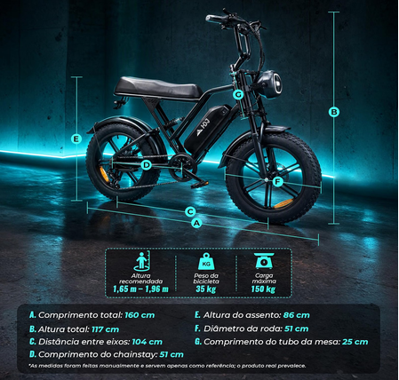 Bicicleta Elétrica HDJ G60 1000W