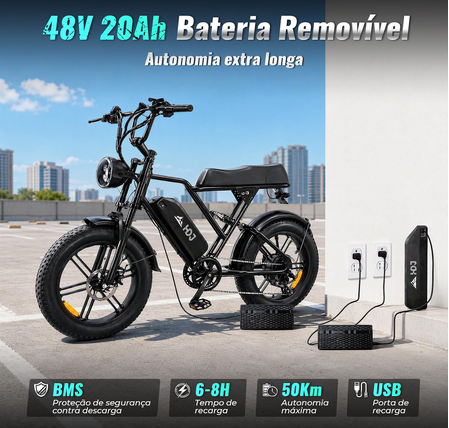 Bicicleta Elétrica HDJ G60 1000W