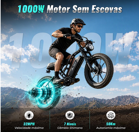Bicicleta Elétrica HDJ G60 1000W