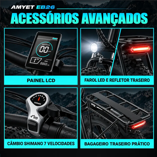 bicicleta elétrica EB26 1000W