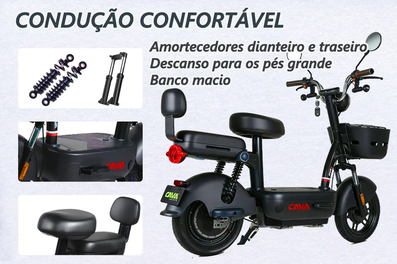 Bicicleta Elétrica Cavalletta C3 800W