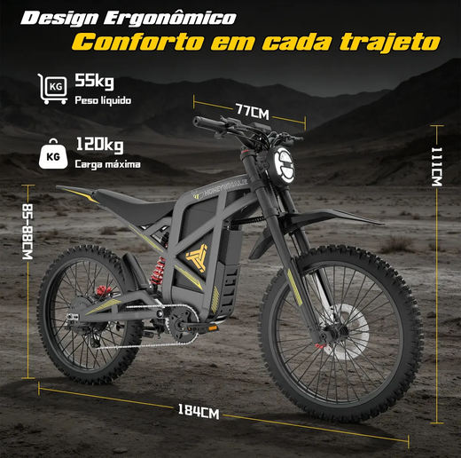 Bicicleta Elétrica HONEYWHALE BK09 2192W