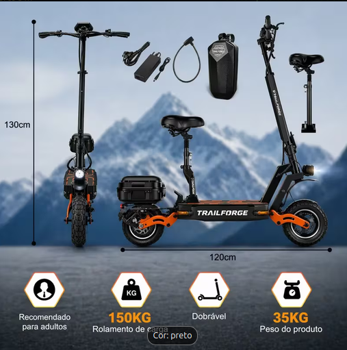 Patinete Elétrico Off-Road 1000W
